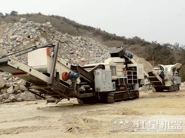 移動式建筑垃圾破碎機現場實拍圖